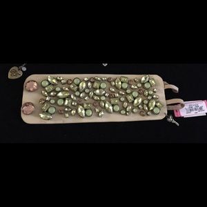 Betsey Johnson Mint & Bronze Wide Cuff Bracelet